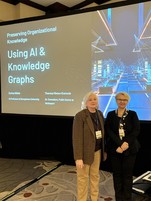 Zorina Alliata presenting Preserving Organizational Knowledge Using AI and Knowledge Graphs